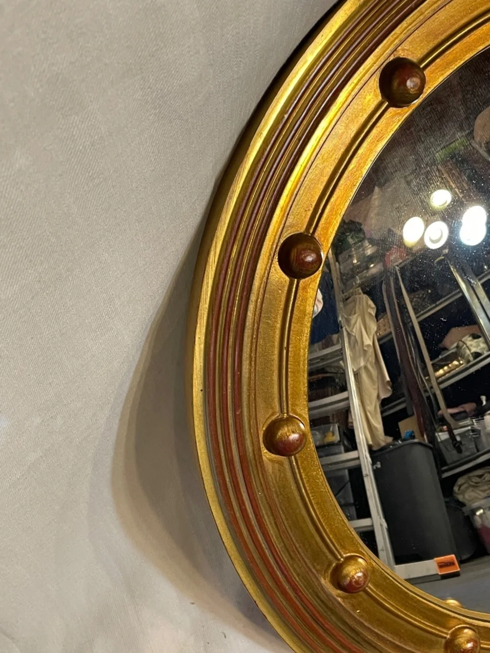 Gold Antique Mirror Fish Lense View Boat Yacht Pirate Ship 13 Colonial States